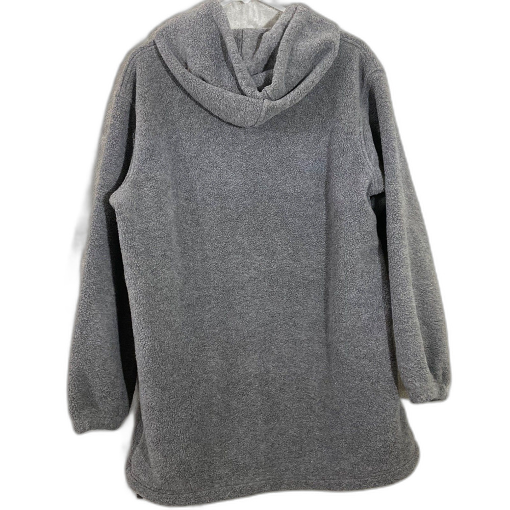 Land's End Polartec Fleece 1/4 Zip Jacket Hooded Women's Med Gray - Picture 2 of 10